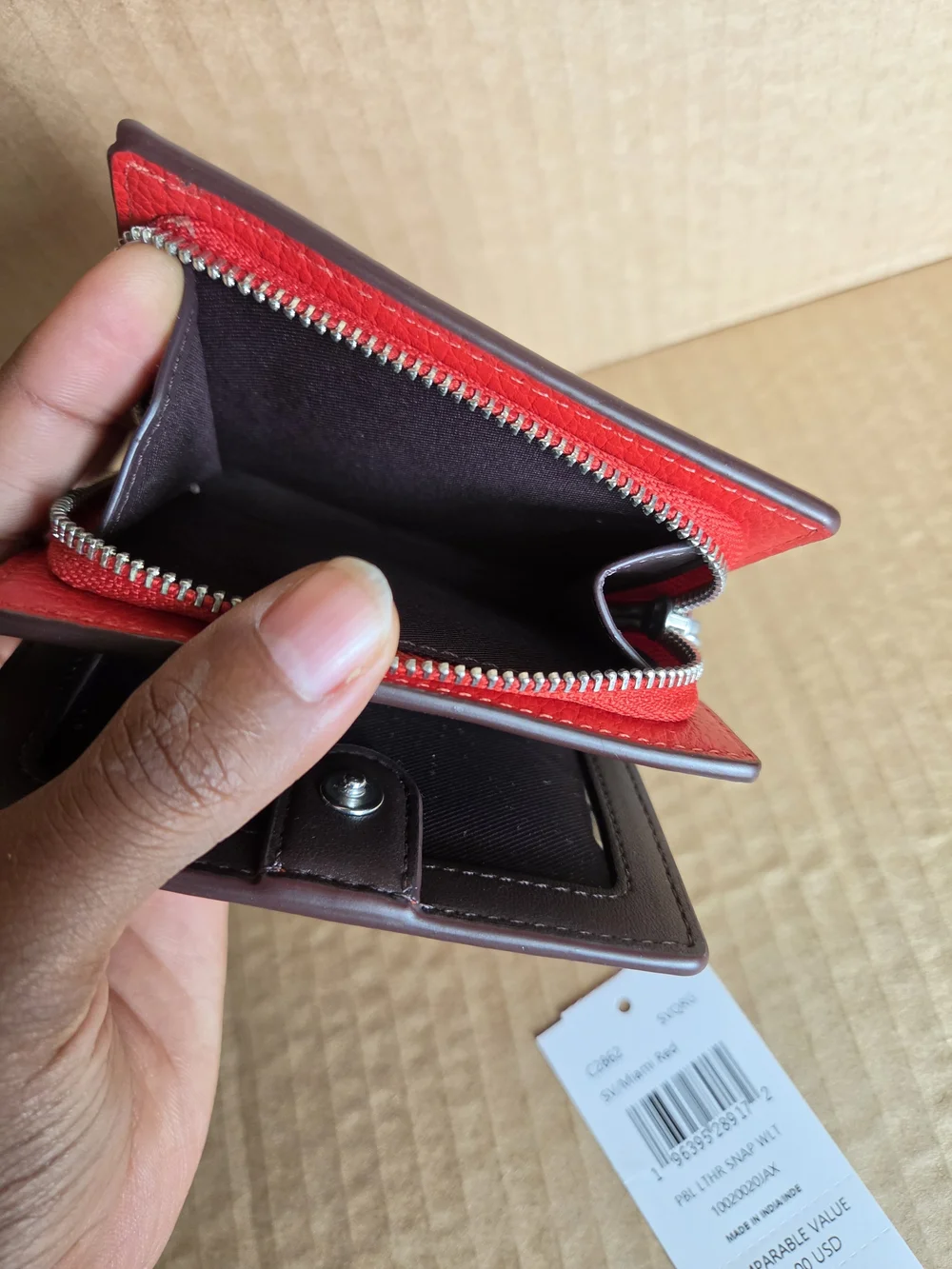 Coach Snap Wallet In Miami Red
